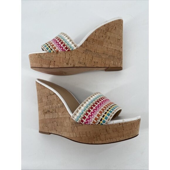 Veronica Beard Women's Size 10 White Dali Woven Wedge Sandals Shoes - Picture 7 of 13